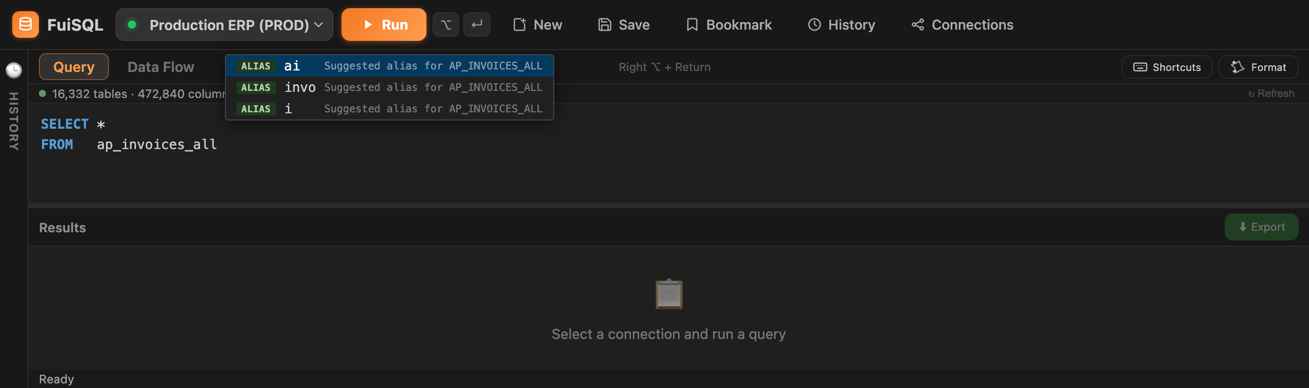 Suggested aliases for AP_INVOICES_ALL